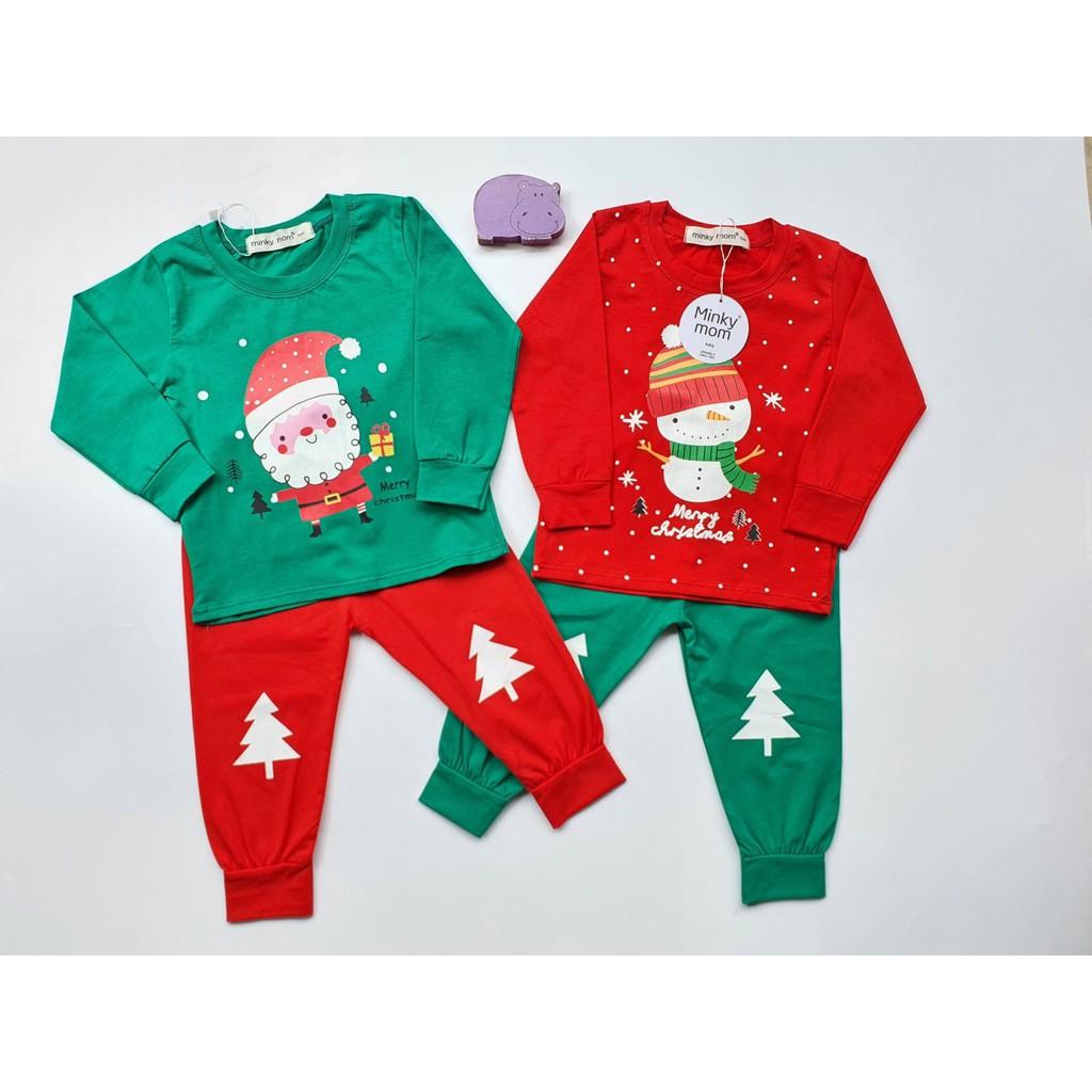 Bộ Giáng Sinh Cho Bé Bộ NOEL Dài Tay Cho Bé Trai Bé Gái Chất Cotton Cao Cấp Siêu Co Giãn Thấm Hút Mồ Hôi Tốt