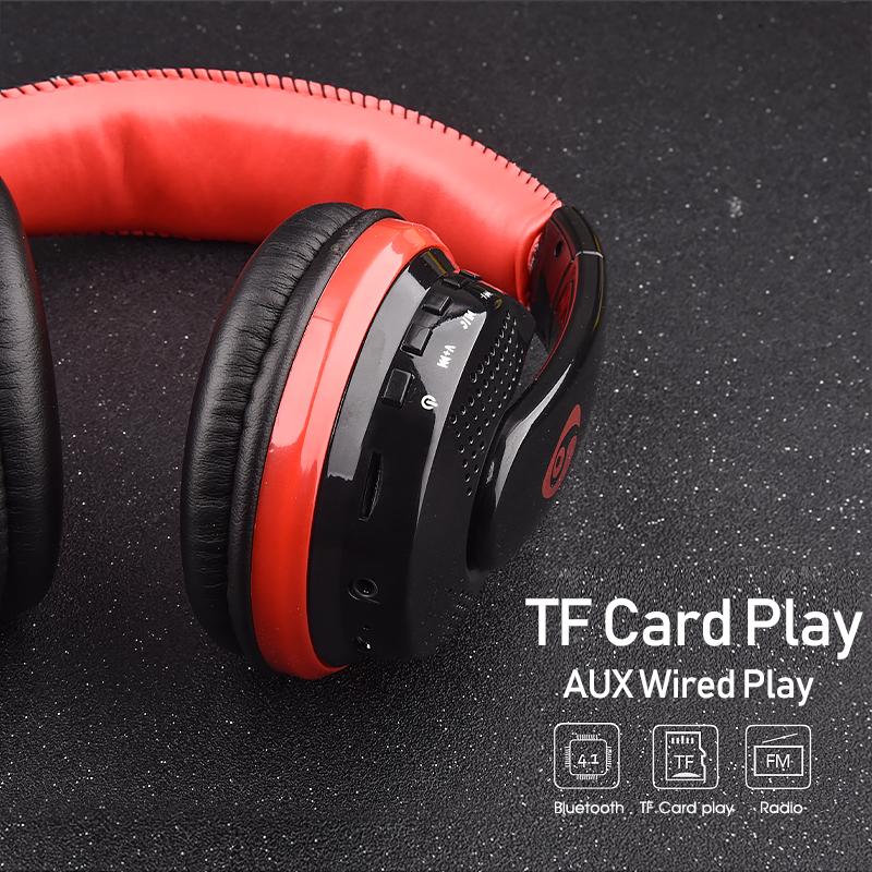 Trên Tai Bass Tai Nghe Stereo Bluetooth Tai Nghe Không Dây Hỗ Trợ Thẻ Micro SD Đài Phát Thanh Micro