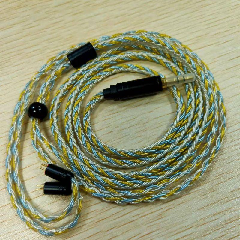Dây Đồng Mạ Bạc/Vàng/Bạc 16 Sợi Đính Đá Pha Lê Xanh Dương/Bạc