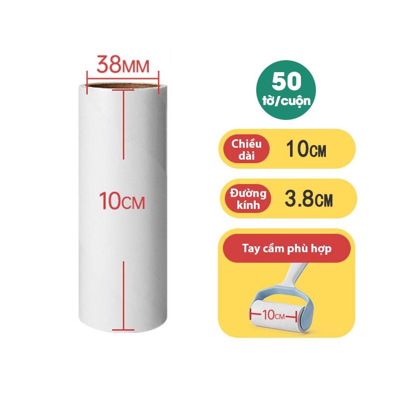 Lõi Lăn Bụi 10cm Làm Sạch Quần Áo, Lông Thú, Ga Giường - Lõi Dự Phòng Thay Thế 40/50/60 Tờ Sử Dụng Cho Cây Lăn Bụi