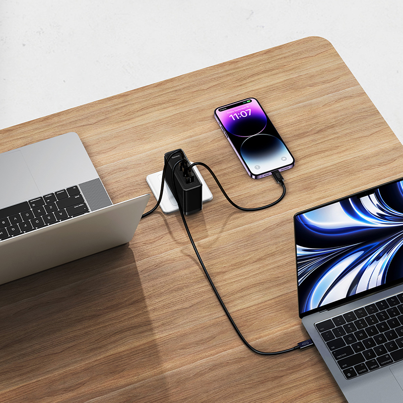 Bộ sạc nhanh Baseus GaN5 Pro Digital Fast Charger 2C+U 160W CN (Kèm cáp C to C 240W, 48V/5A, 1m) CCGP080002- Hàng chính hãng