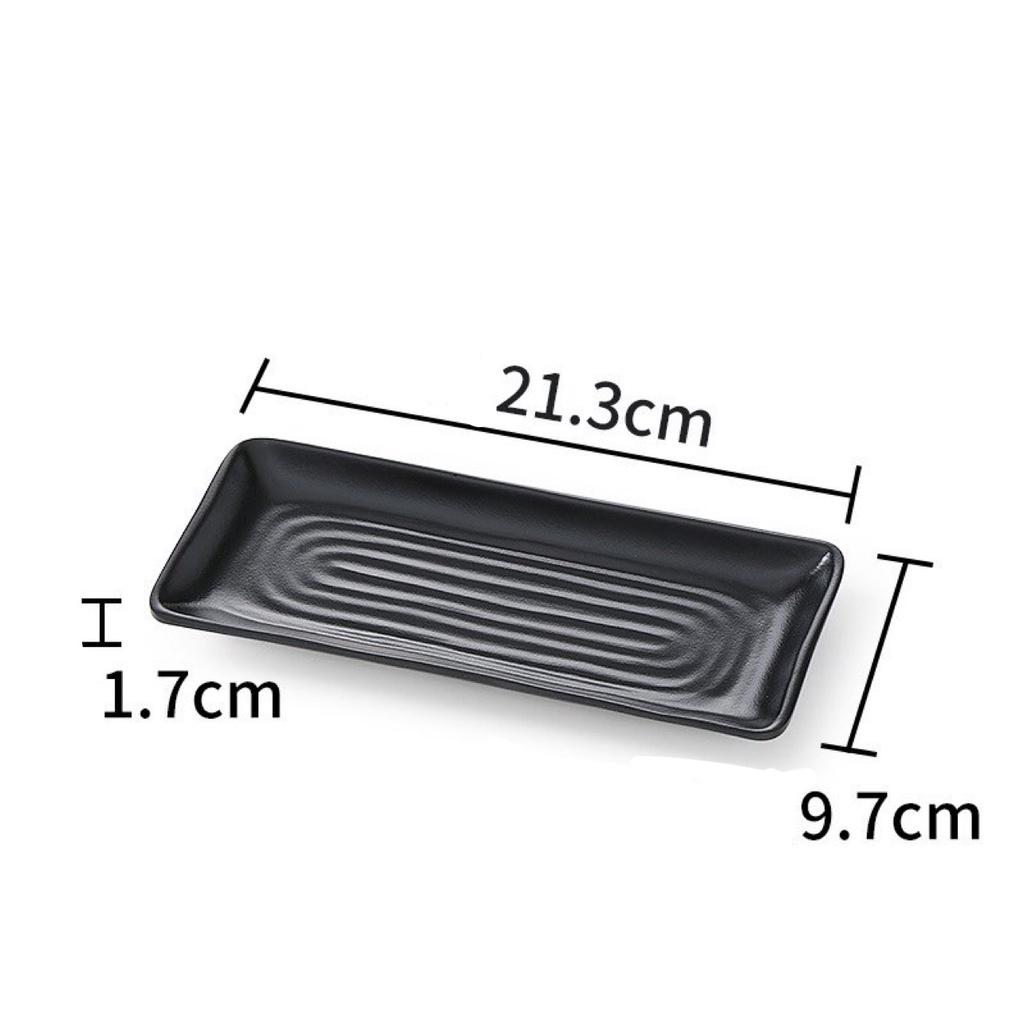 Đĩa nhựa , đĩa vuông , đĩa chữ nhật vân sóng , đĩa sâu lòng đen nhám nhựa phíp melamine cao cấp giá rẻ
