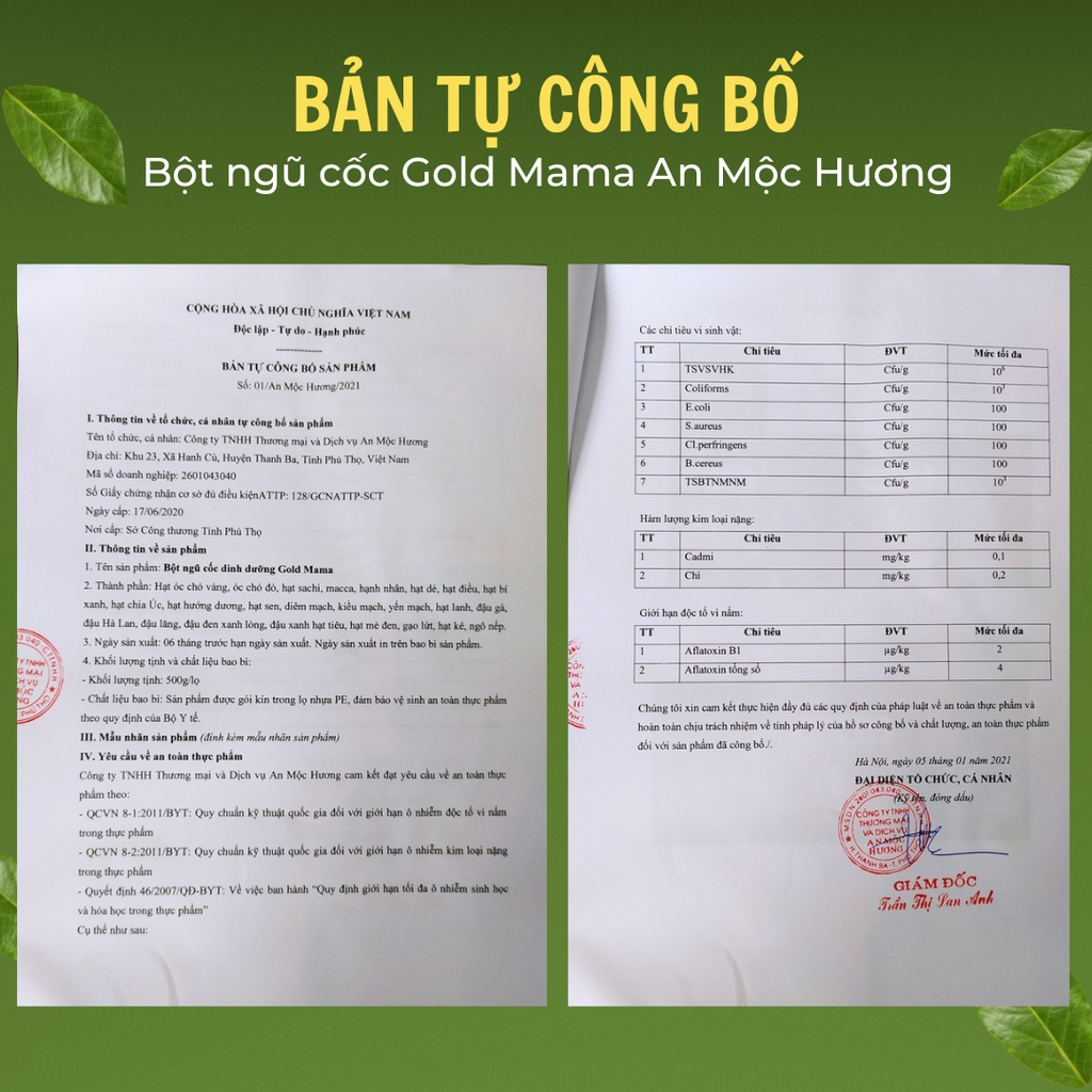 Combo 3 hộp bột ngũ cốc Gold Mama (FREESHIP) 24 loại hạt dinh dưỡng cho mẹ bầu (1.5Kg)