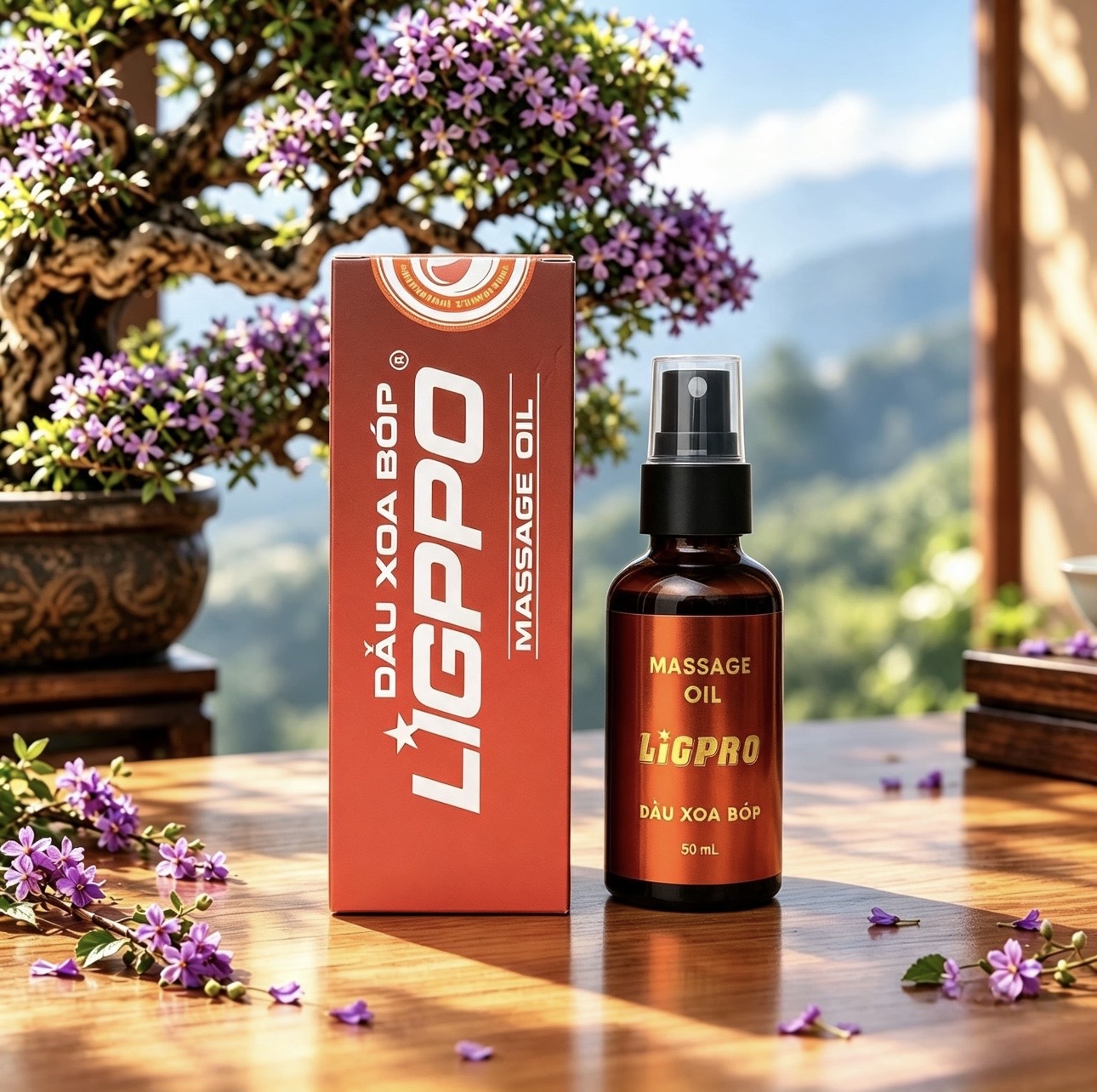 Dầu xoa bóp thảo dược Ligpro, chai 50ml, đau nhức mỏi cơ xương khớp