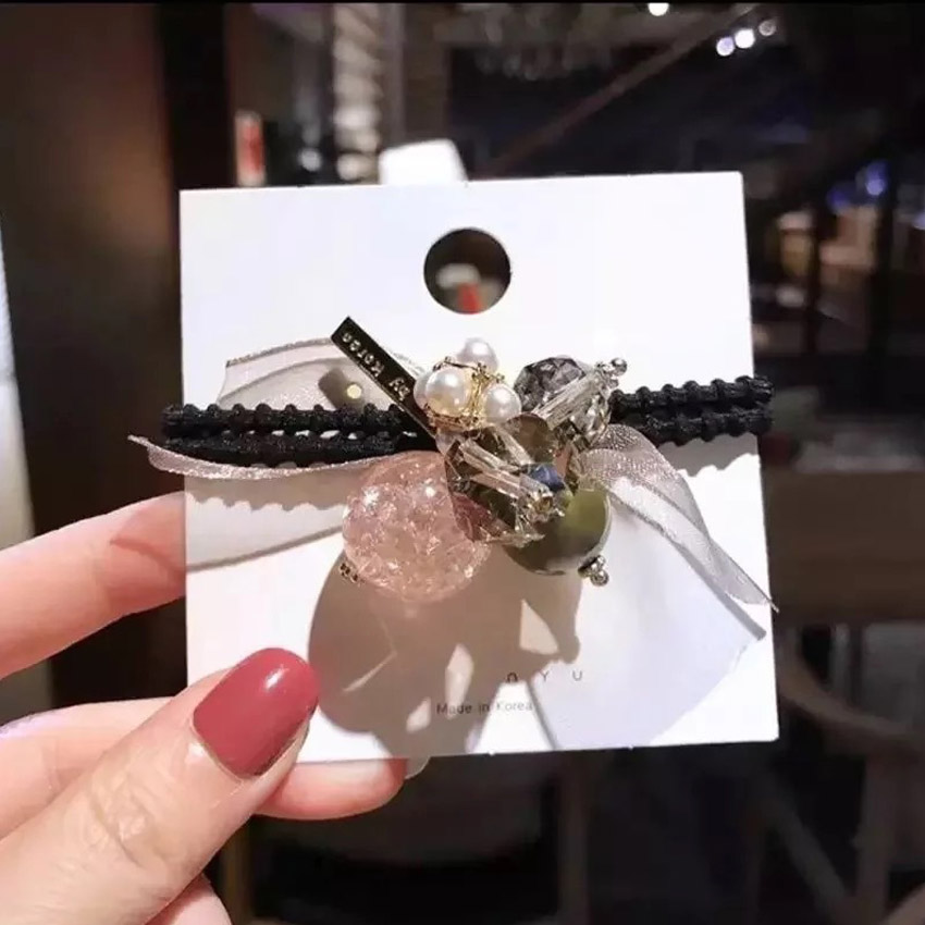 Dây buộc tóc nữ pha lê cao cấp NASI sang trọng dễ thương phong cách hàn quốc thun cột tóc nữ co giãn tốt phụ kiện tóc