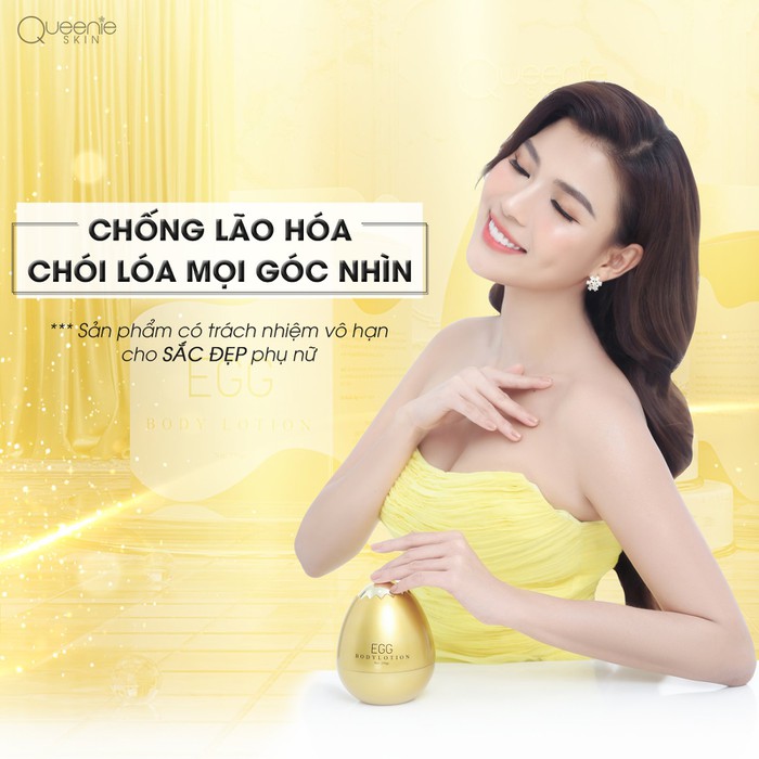 EGG BODY LOTION QUEENIE SKIN (KEM DƯỠNG DA TOÀN THÂN) Giúp Hỗ Trợ Nâng Tông, Giúp Da Tươi Sáng mang Lại Vẻ Đẹp Mịn Màng, Rạng Rỡ Cho Làn Da - Hàng Chính Hãng