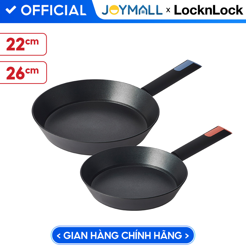 Chảo Index IH LocknLock CAF2205 - Thân nhôm - Phủ chống dính - Đường kính 22cm - màu đen