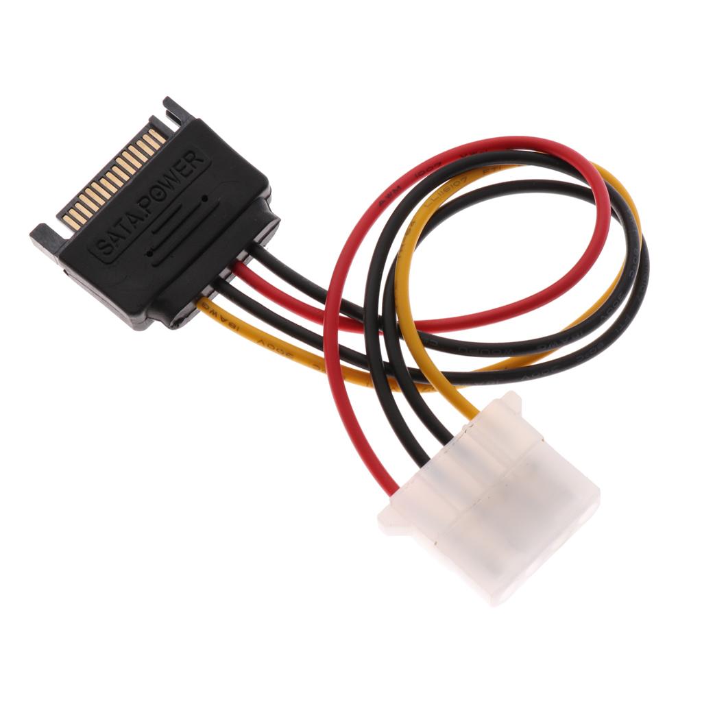 SATA 15Pin Male To 4Pin Female Power Extension Cable Adapter Converter Cord