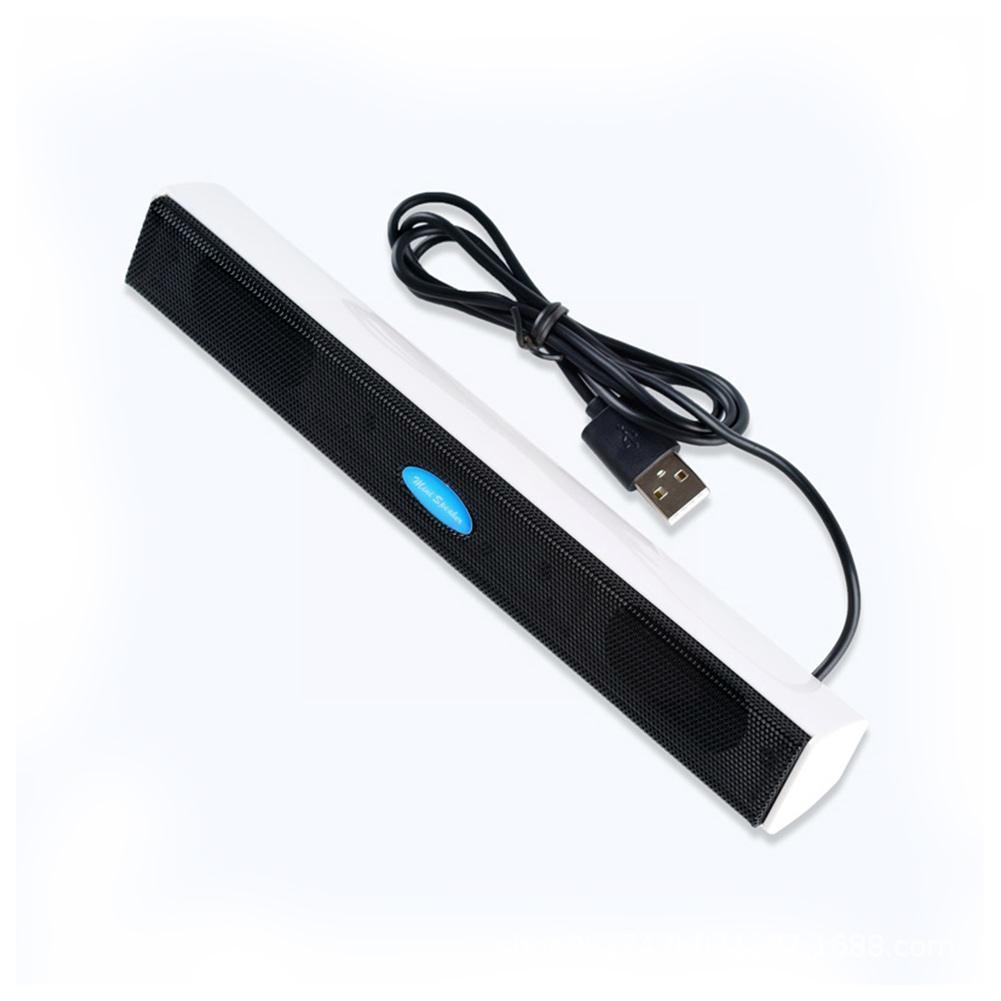 Loa di động âm trầm Bass Soundbar USB Loa máy tính gắn ngoài kèm cáp USB cho máy tính để bàn Máy tính xách tay K0T6 Màu sắc: trắng