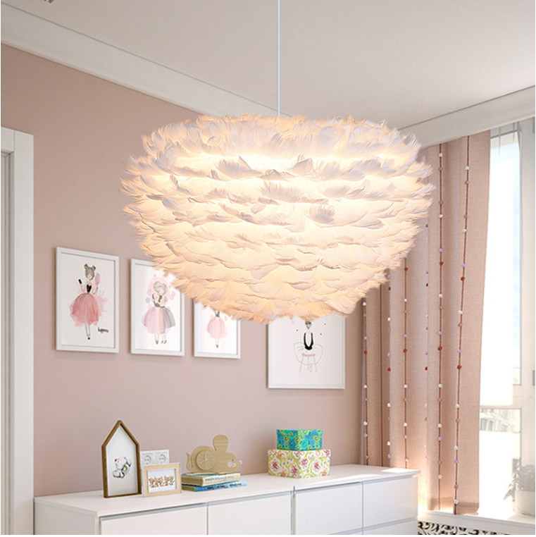 Đèn Chùm Mây lông Vũ Bắc ÂU Decor Lighting TN329 - 3 Chế Độ Ánh Sáng - KÈM 3 BÓNG LED SIÊU SÁNG - Có Video