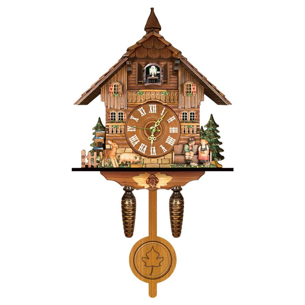 Bird Wall Clock Cuckoo Watch Antique Style Living Room Decoration