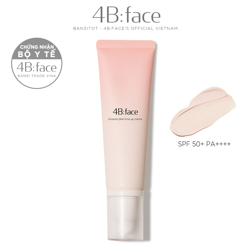 Kem chống nắng nâng tông 4B:face Blossom Pink Tone up Cream SPF50+ PA++++ 50ml 4bface