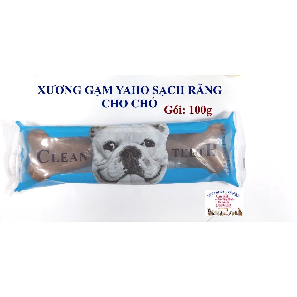 XƯƠNG GẶM CHO CHÓ THÚ CƯNG Yaho Clean Teeth Hình cục xương Gói 100g Giúp sạch răng Thơm miệng Loại bỏ mảng bám răng