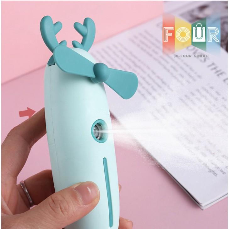 Quạt 3 in 1 phun sương hình thú cao cấp tự động
