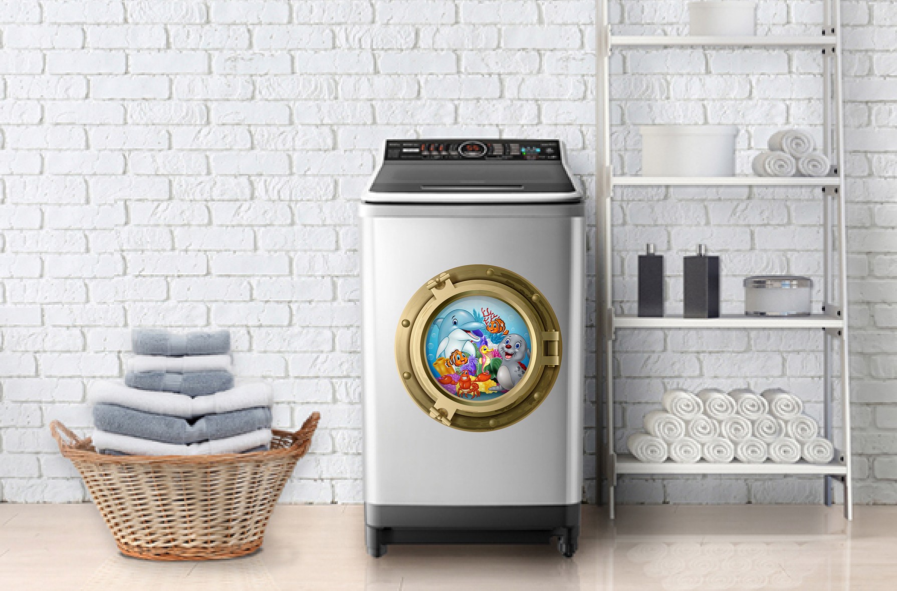 Decal trang trí máy giặt số 4