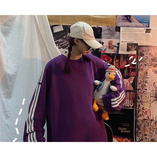 Áo sweater sọc unisex - ẢNH THẬT