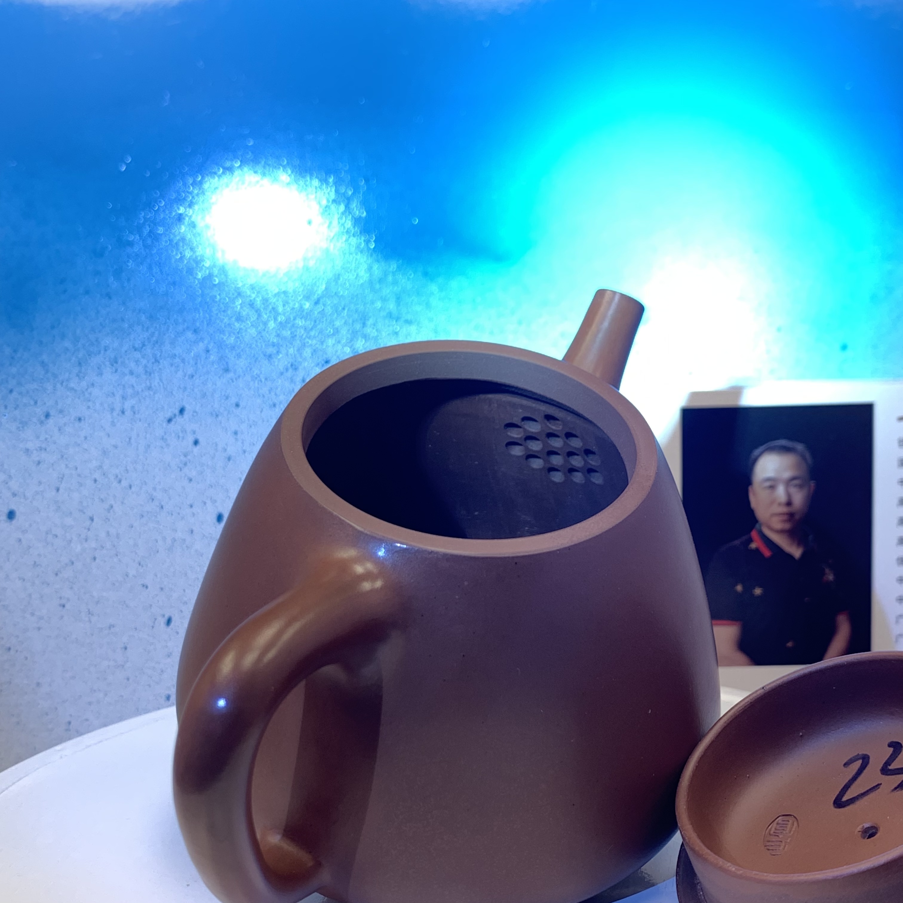 Ấm trà Thạch Biều cao, gốm thô nguyên bản, nê hưng khâm châu, chế tác hoàn toàn bằng tay