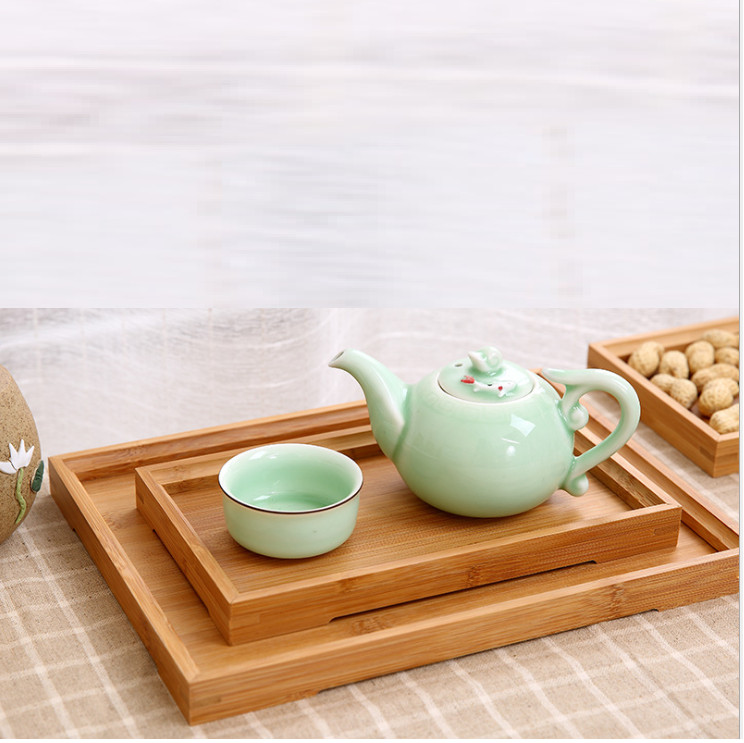 Khay trà bàn trà gỗ TTU7531000+ Tặng khăn rằn san hô thấm hút 2 mặt dày nhung TT908