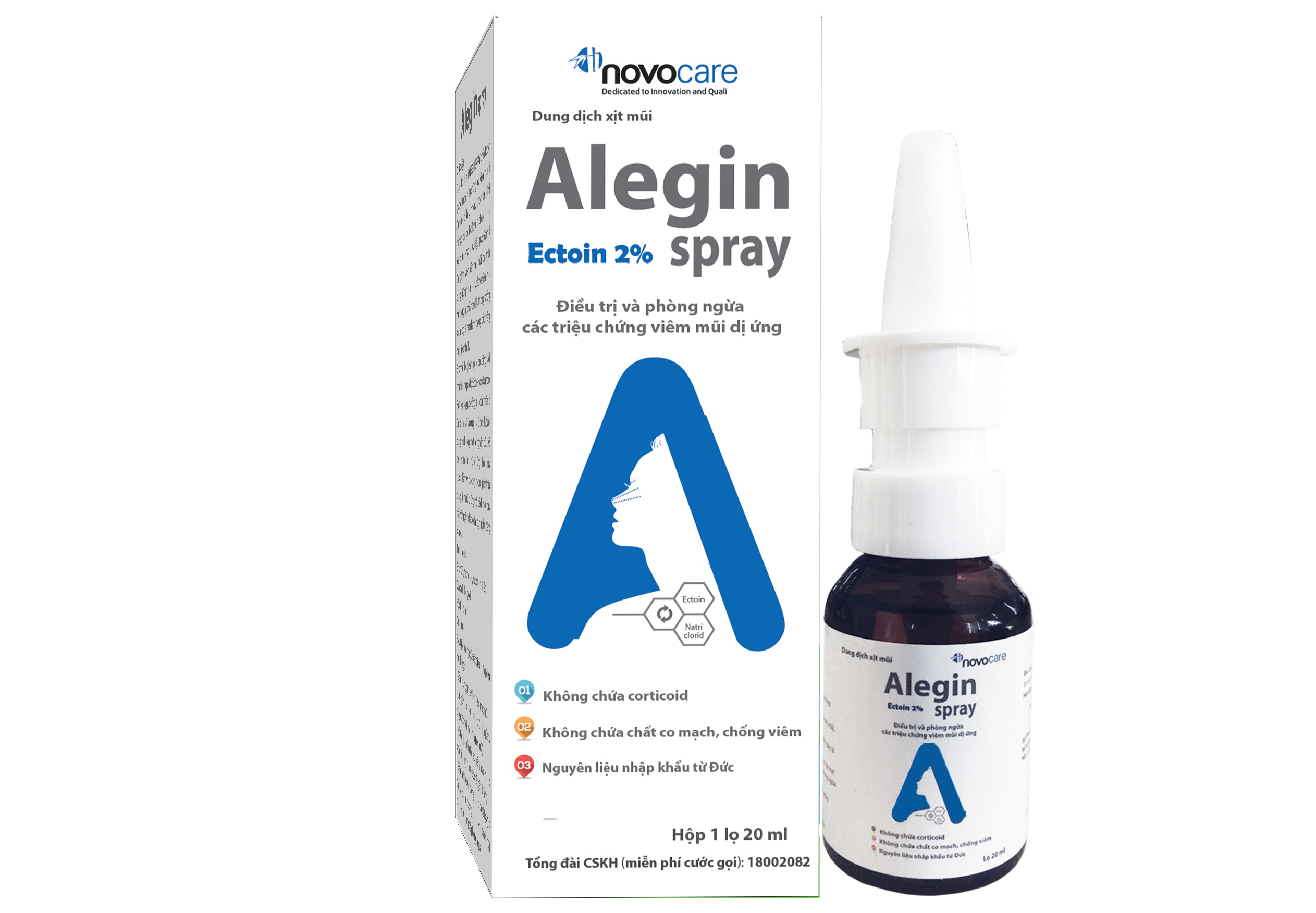 Xịt Viêm Mũi Dị Ứng - Alegin 20ml- Giúp Phòng Và Hỗ Trợ Điều Trị Viêm Mũi Dị Ứng, An Toàn Khi Sử Dụng Lâu Dài, Không Chứa Thuốc Co Mạch Và Chống Viêm Corticoid