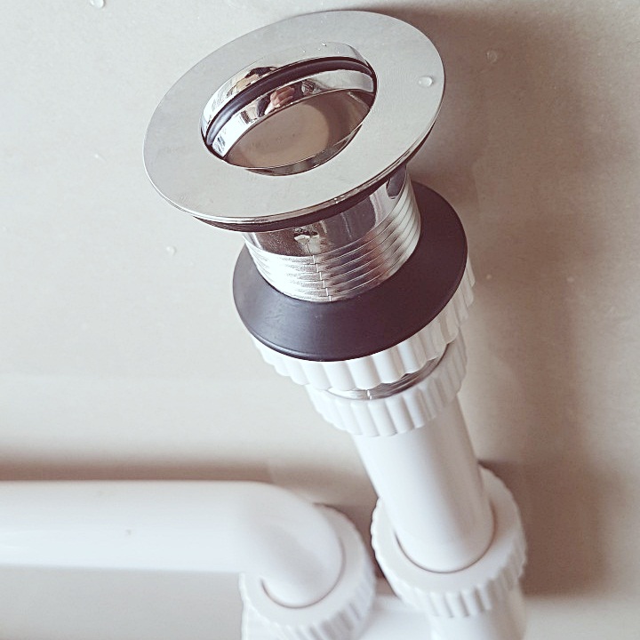 Xi phông lật chặn thoát nước chậu rửa mặt lavabo bằng nhựa ABS cao cấp đầu mạ Crom