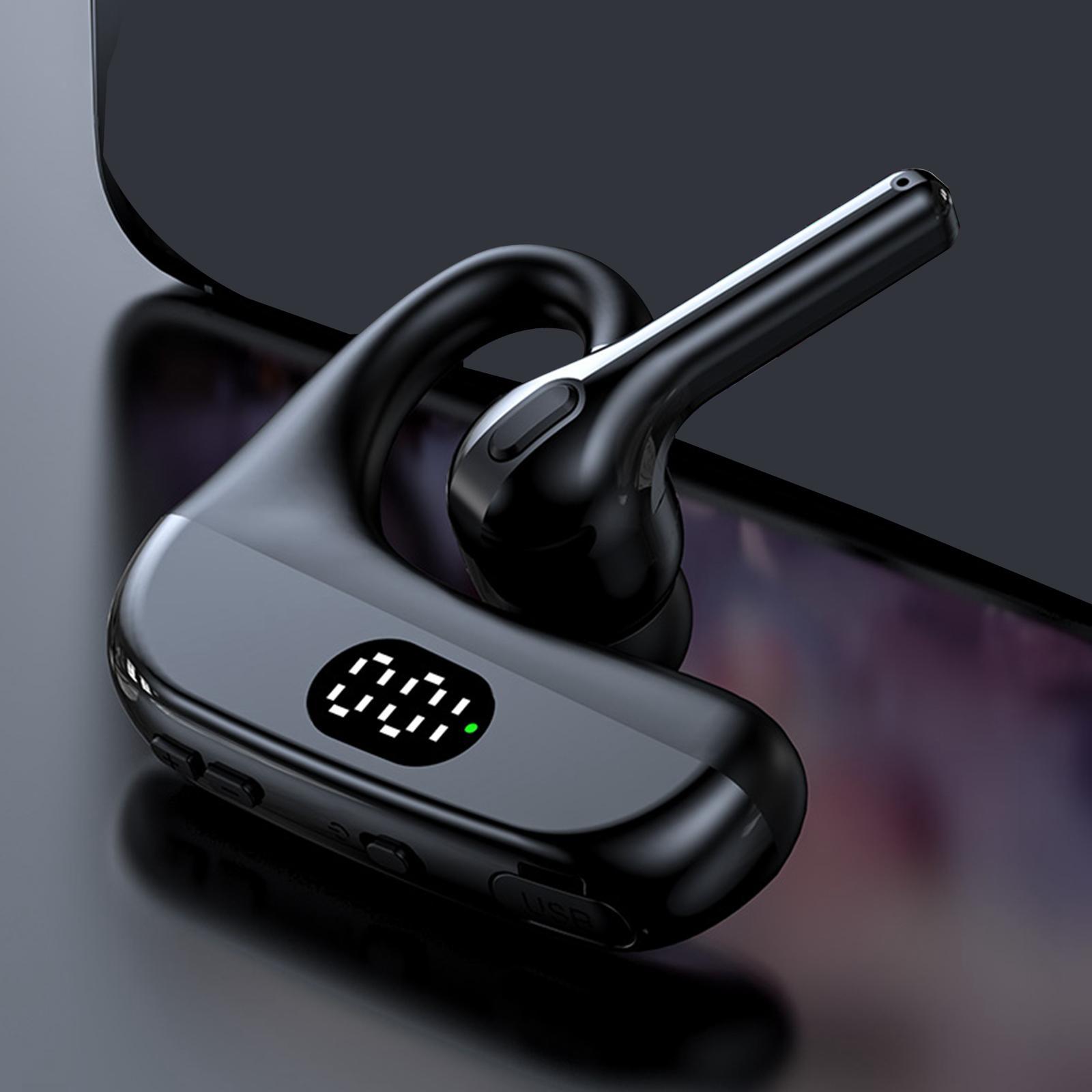 Waterproof Bluetooth Headset Ear Hook LED Display Calling for Business