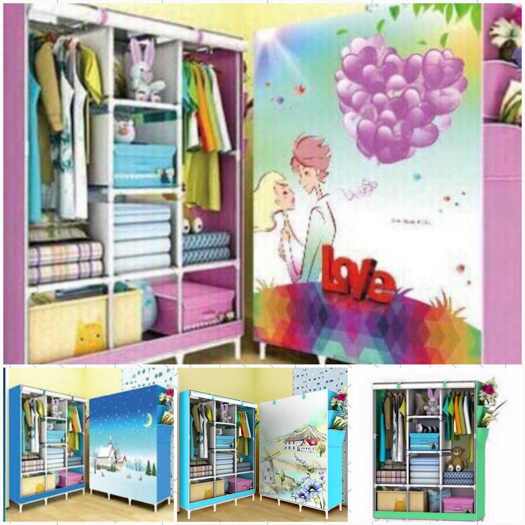 Tủ Vải 3 Buồng 8 Ngăn 3D Khung Inox