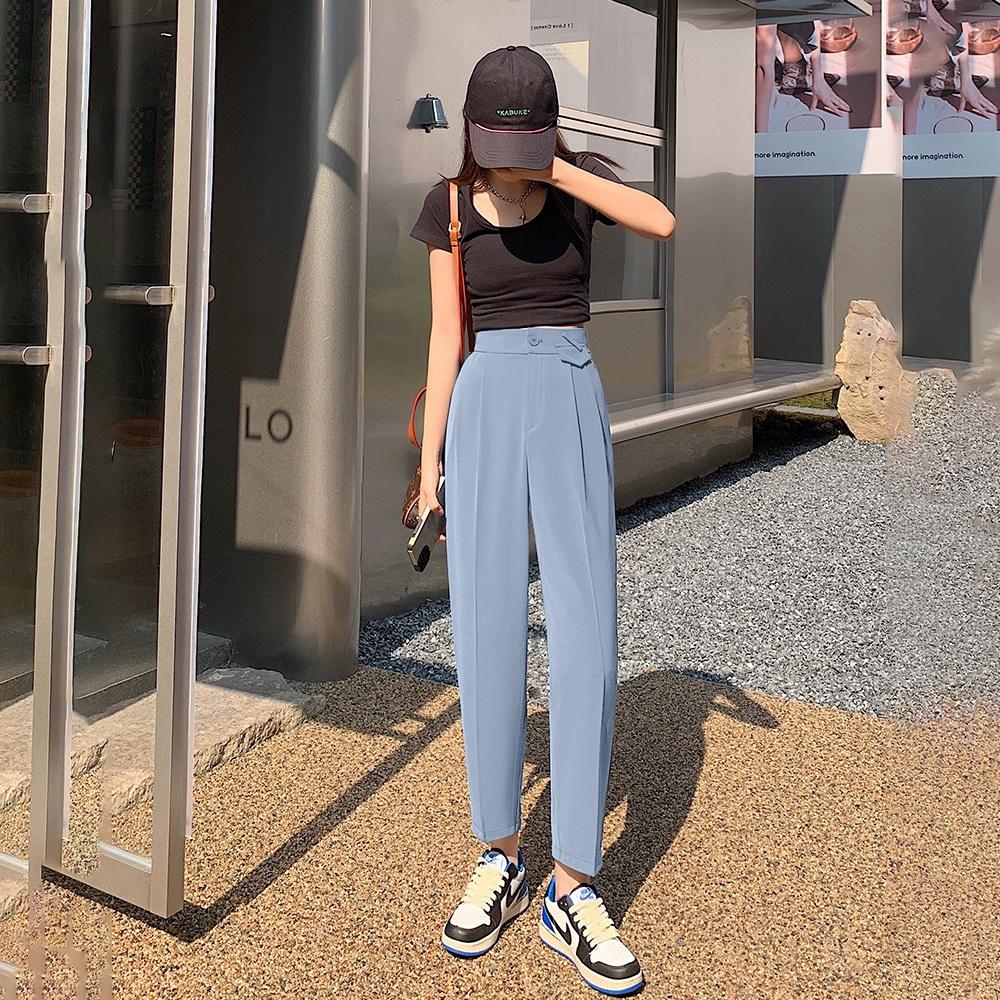 Quần tây baggy nữ lưng thun sau đính túi kiểu siêu cute