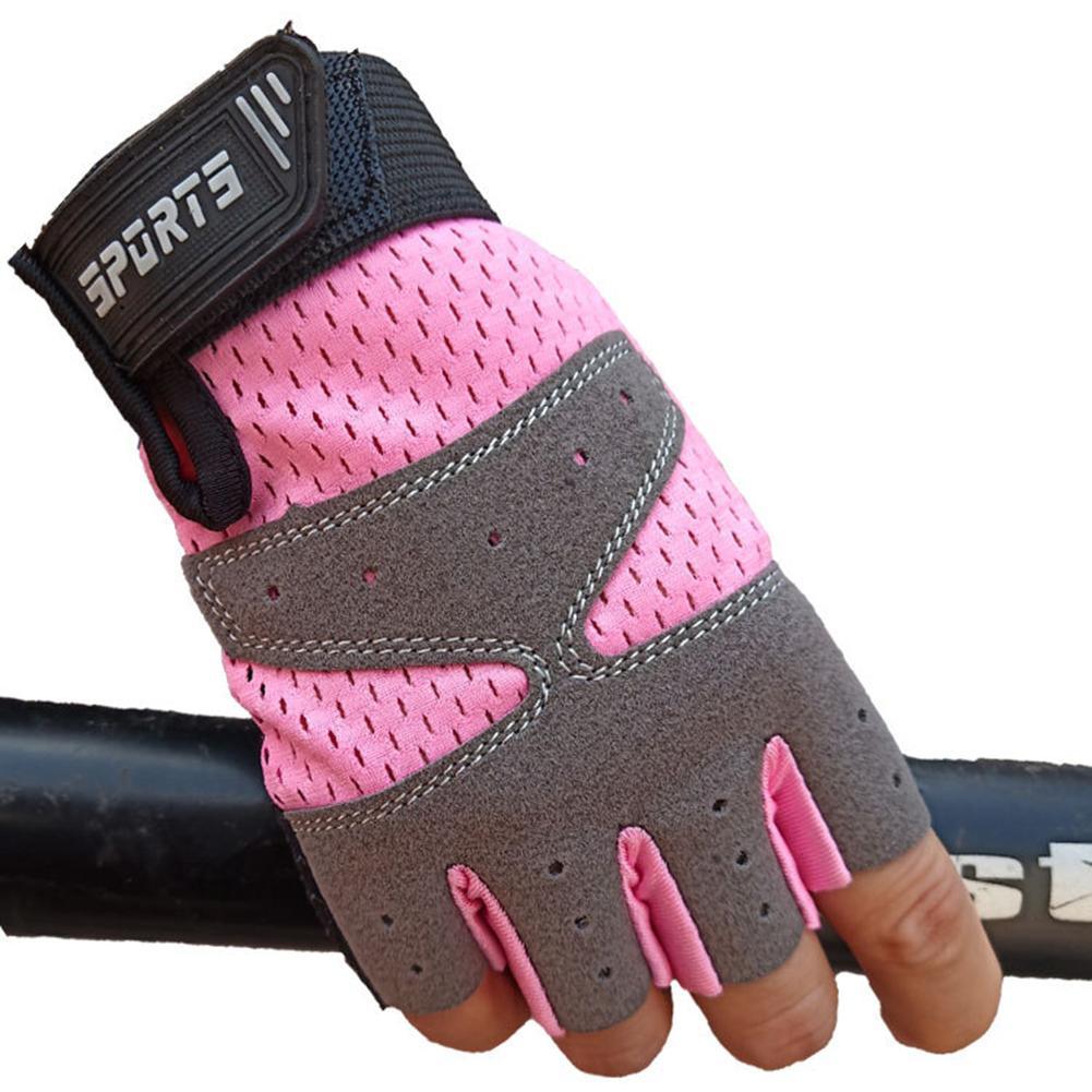 Găng tay mùa đông Phòng tập thể dục thể dục Găng tay Half Fing Color: Pink