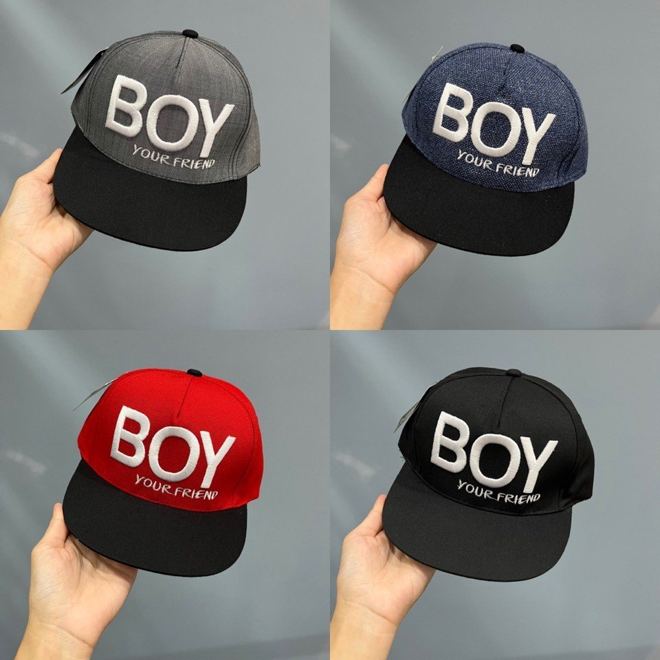 Mũ cho bé (3 tuổi - 6 tuổi) nón bé trai HIPHOP SNAPBACK Chữ BOY dễ thương Cute (Ảnh thật)