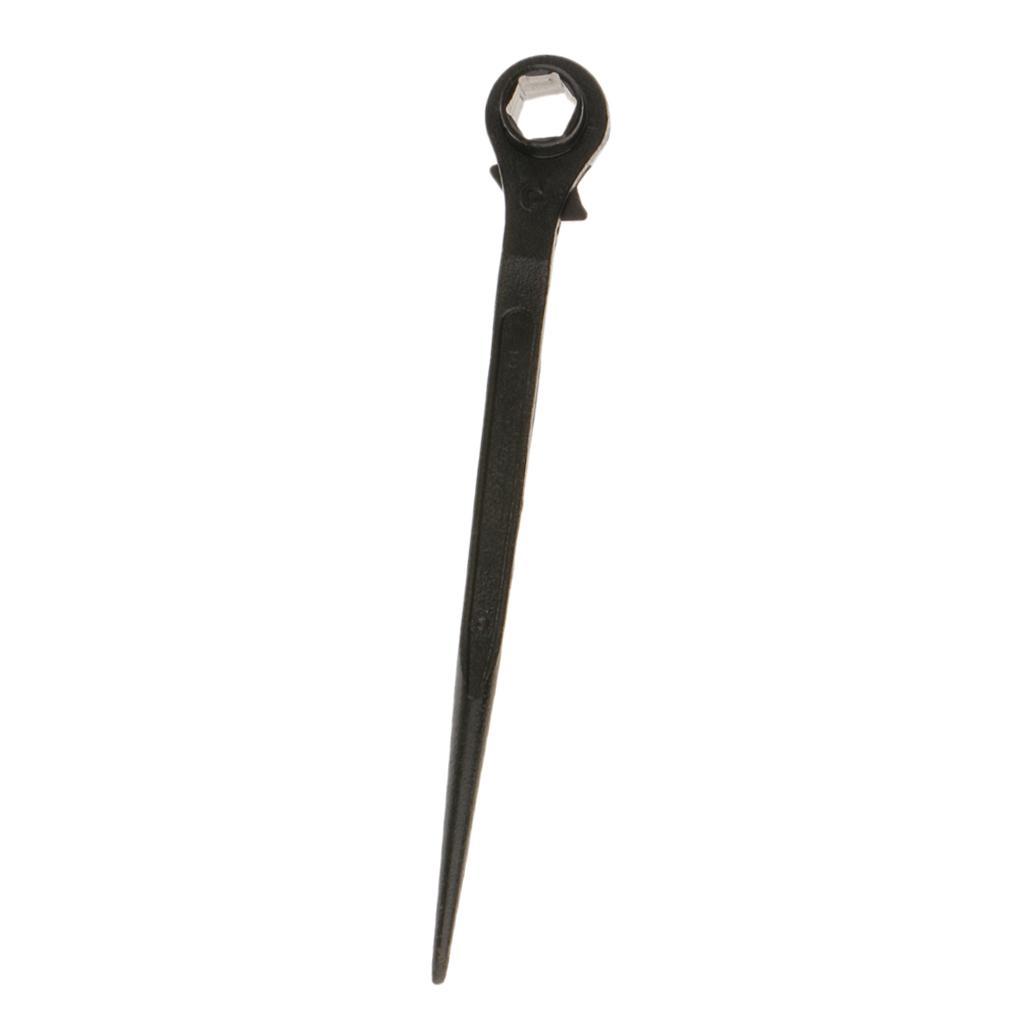 2x/set Hexagon Scaffold Podger Ratchet Spanner Ratcheting Socket Wrench-BLK