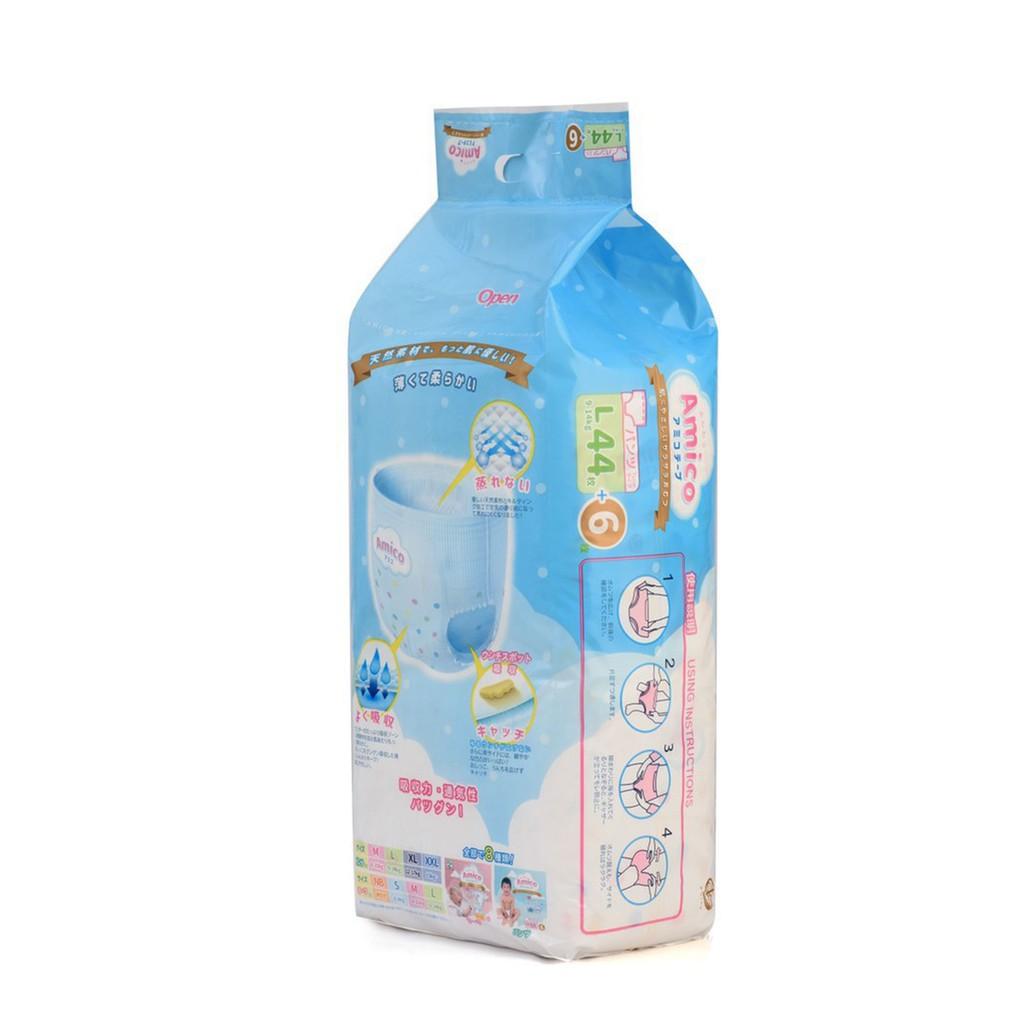 Bỉm - Tã quần Amico size L 44 + 6 miếng (Cho bé 9 - 14kg)