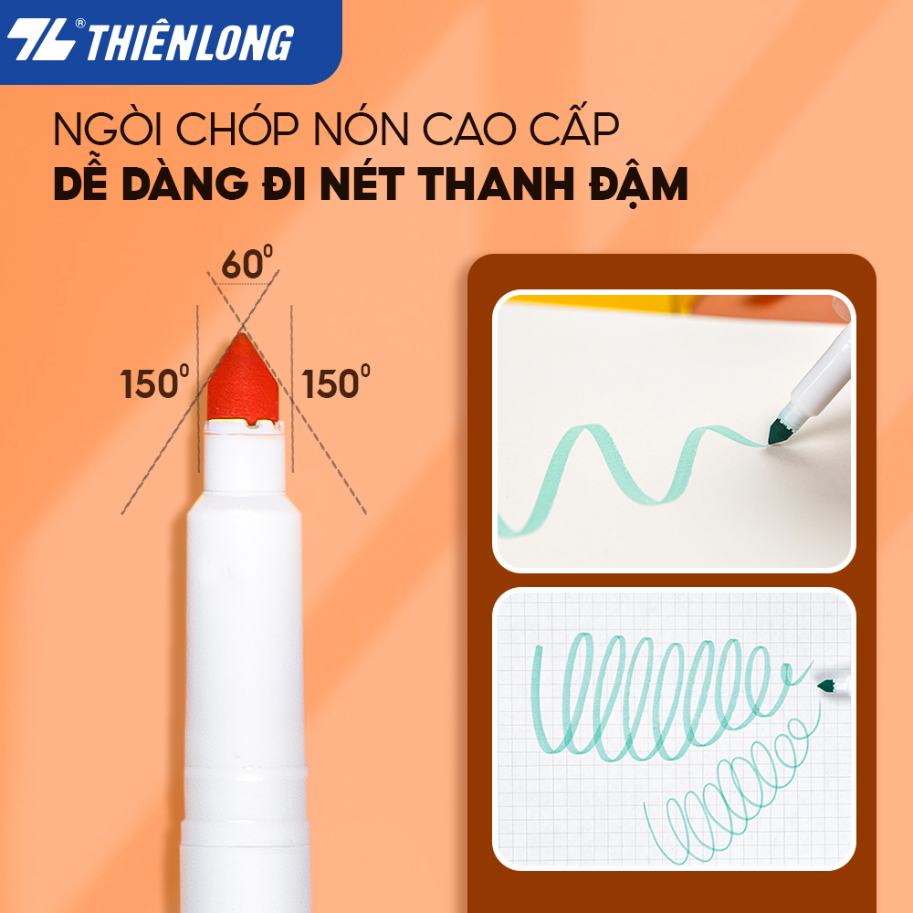 Bút lông màu Fiber Pen 20 màu Pastel Thiên Long Colokit rửa được an toàn sử dụng tô màu, vẽ tranh, calligraphy SWM-C008