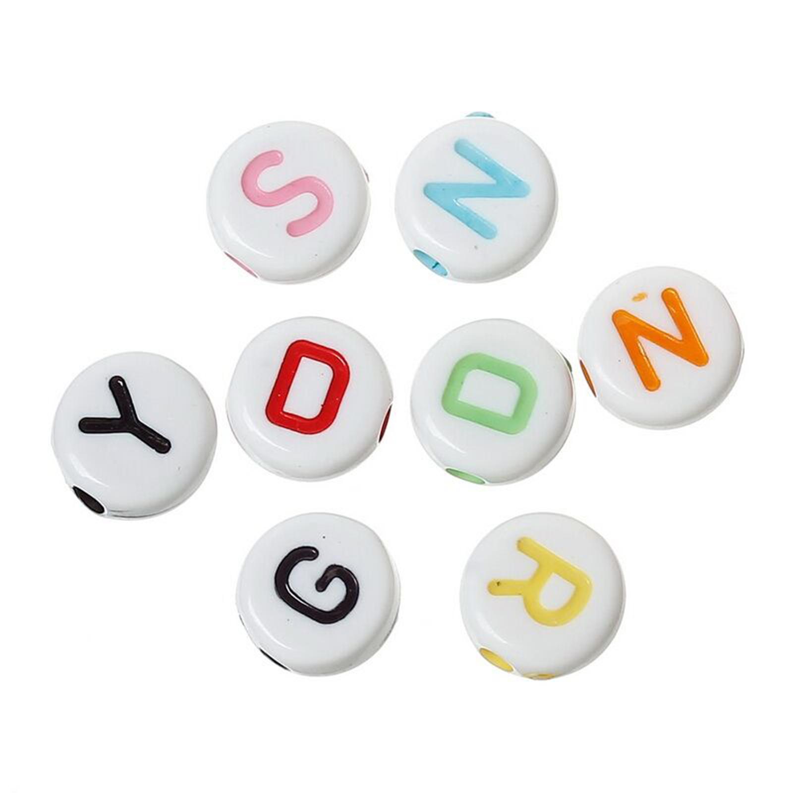 1000PCS Acrylic Letter Beads Round Letter Beads Alphabet Beads A-Z for Jewelry Making/Bracelets/Necklaces 7mm