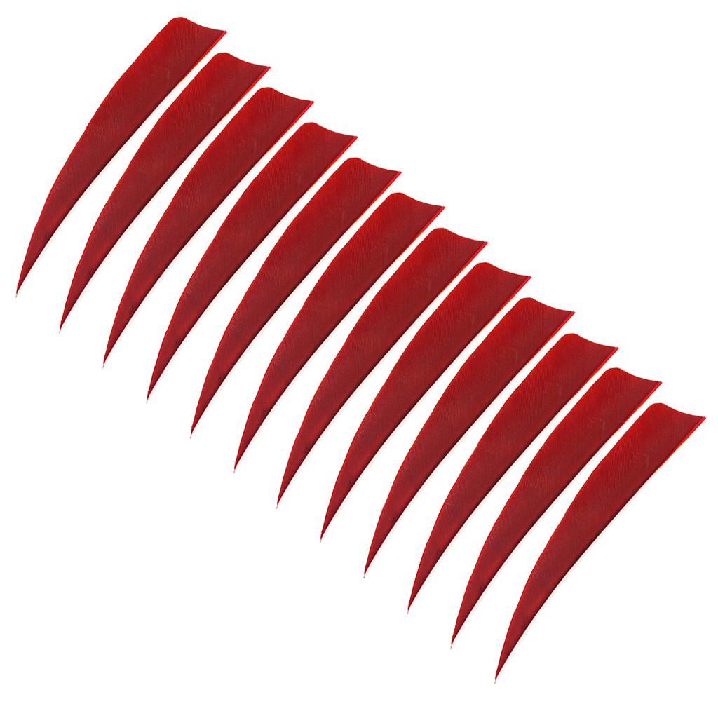 2-6pack 12 Pieces 4 Inch Archery Arrow Feathers Fletchings Vanes Red
