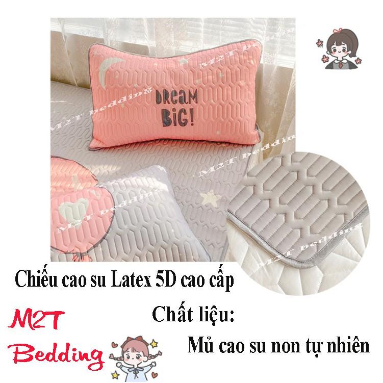 Chiếu điều hòa Latex mủ cao su non M2T bedding họa tiết 5D mát lạnh chuẩn hàng loại 1