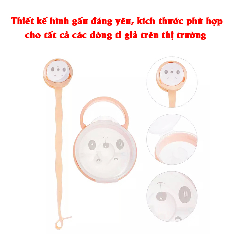 Hộp đựng ti giả, Dây đeo ti giả trong suốt tiện lợi an toàn cho bé yêu – SSS028