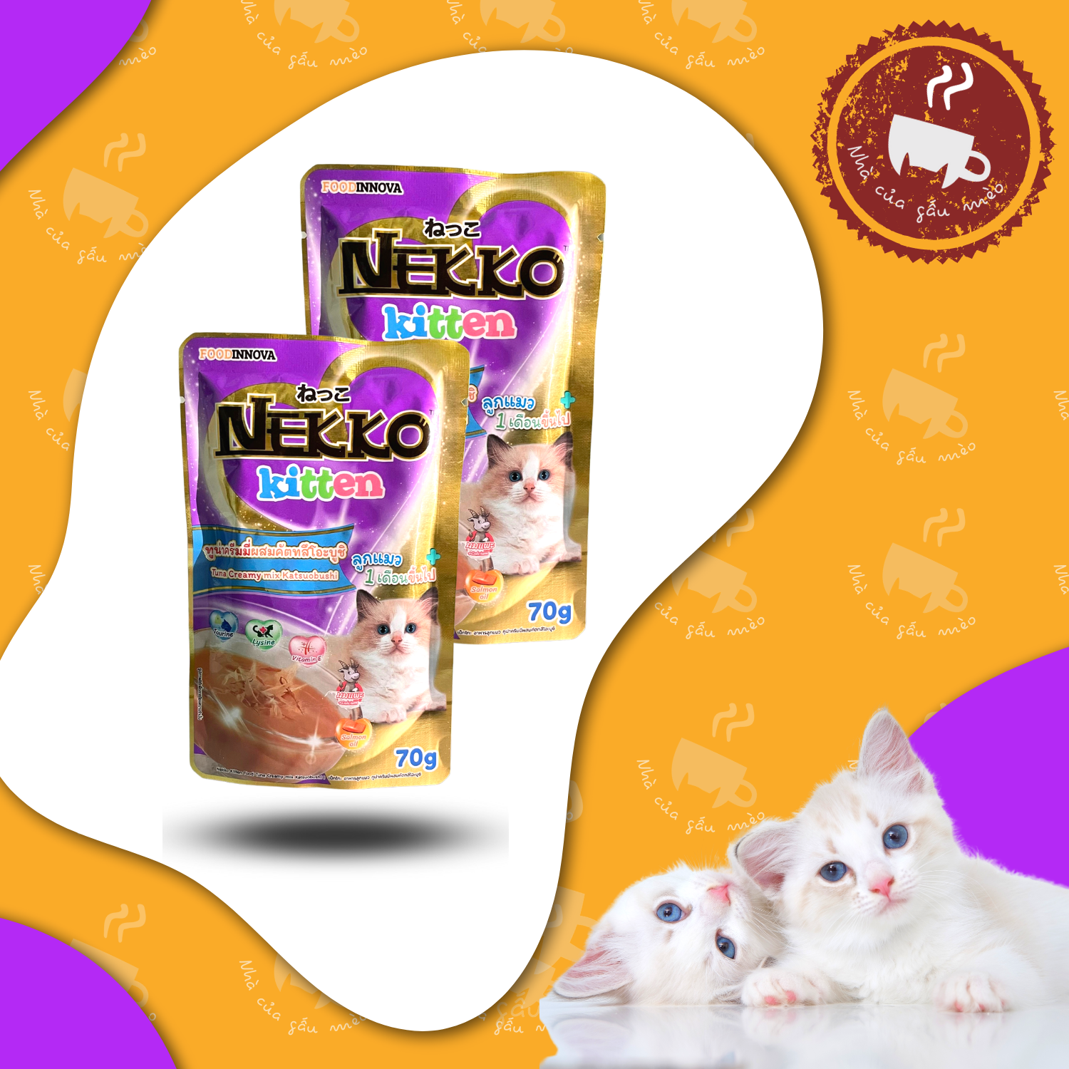 Pate NEKKO Kitten creamy cho mèo con - dành cho Mèo con từ 1-12 tháng tuổi 70g