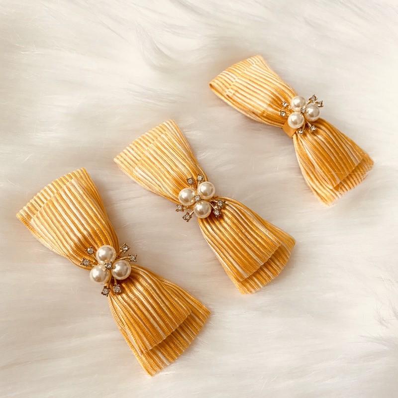 Kẹp tóc nơ đính đá sang trọng