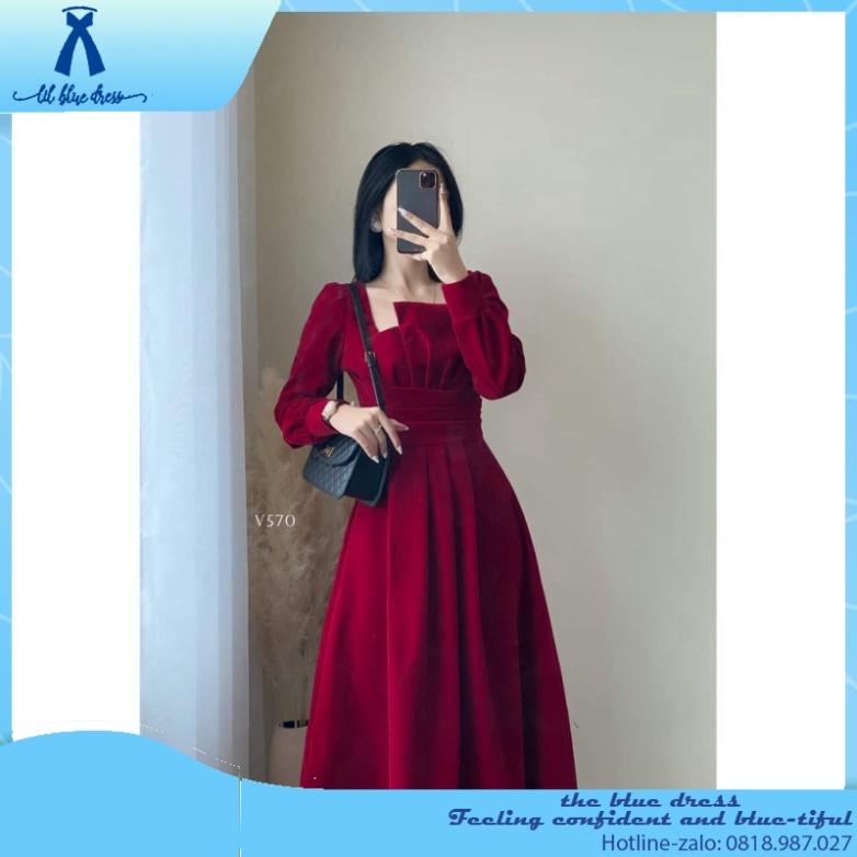 QUẢNG CHÂU CAO CẤP Đầm dự tiệc xòe tay phồng cách điệu Julliet Dress  lady xanh bigsize công