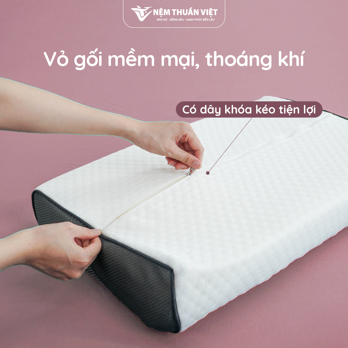 Gối Nằm Cao Su Thiên Nhiên Massage Thuần Việt - Thiết Kế Lượn Sóng, Có Gai Massage, Giảm Đau Vai Gáy Cổ