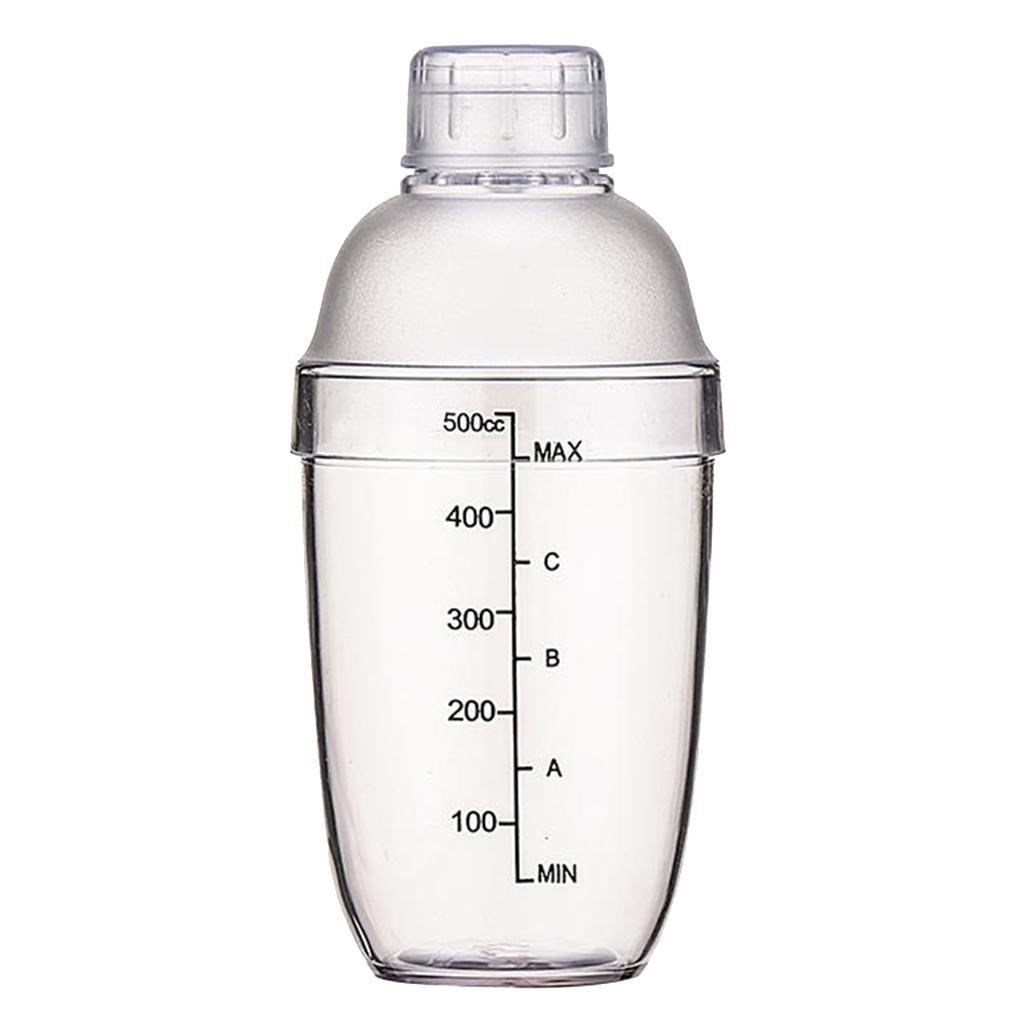 2 Pieces Cocktail Shaker - Clear Matte Bottle Bar Pub Drink Party Supplies