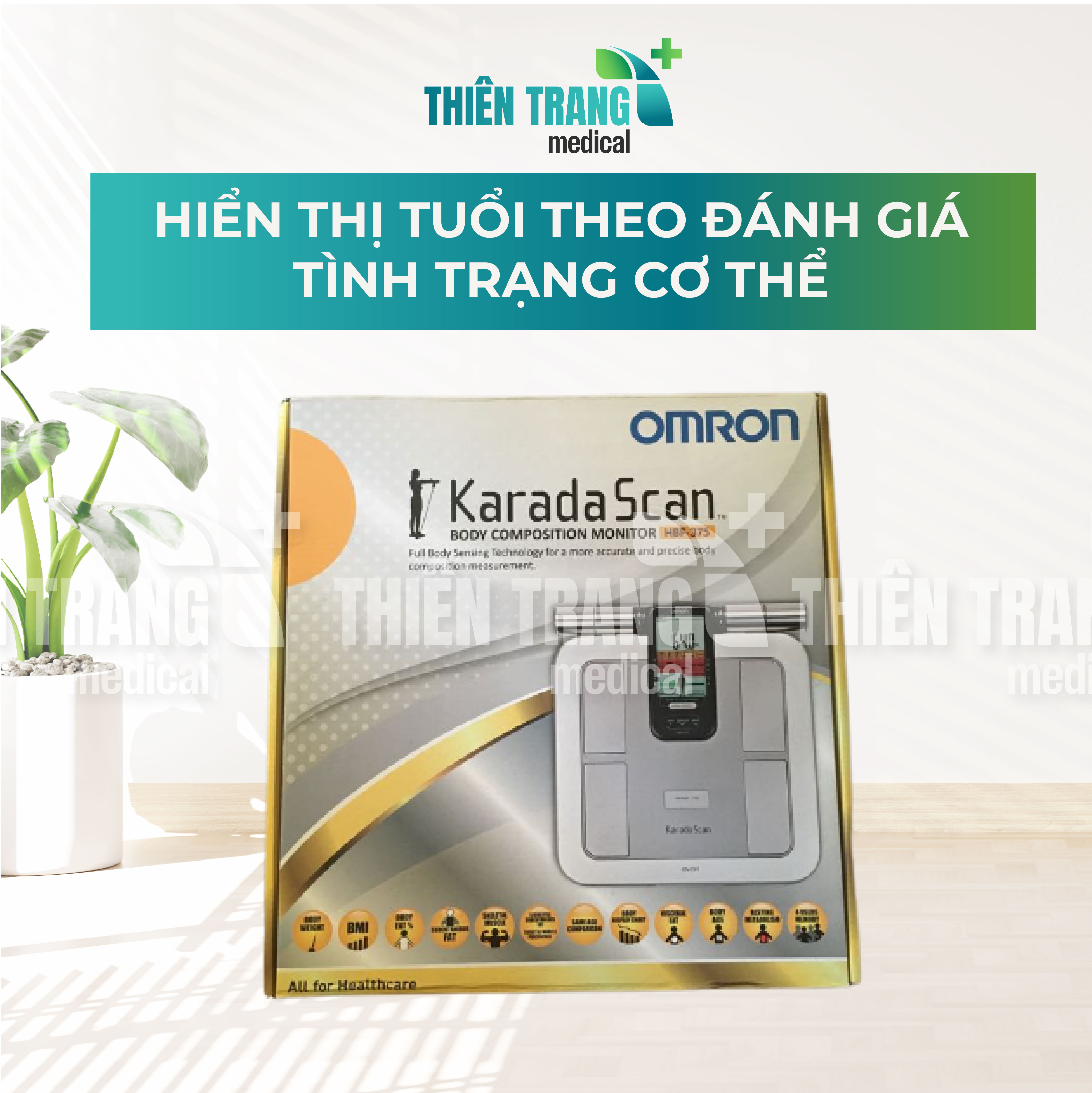 Máy đo thành phần, phân tích lượng mỡ cơ thể Omron HBF-375 Thiên Trang Medical