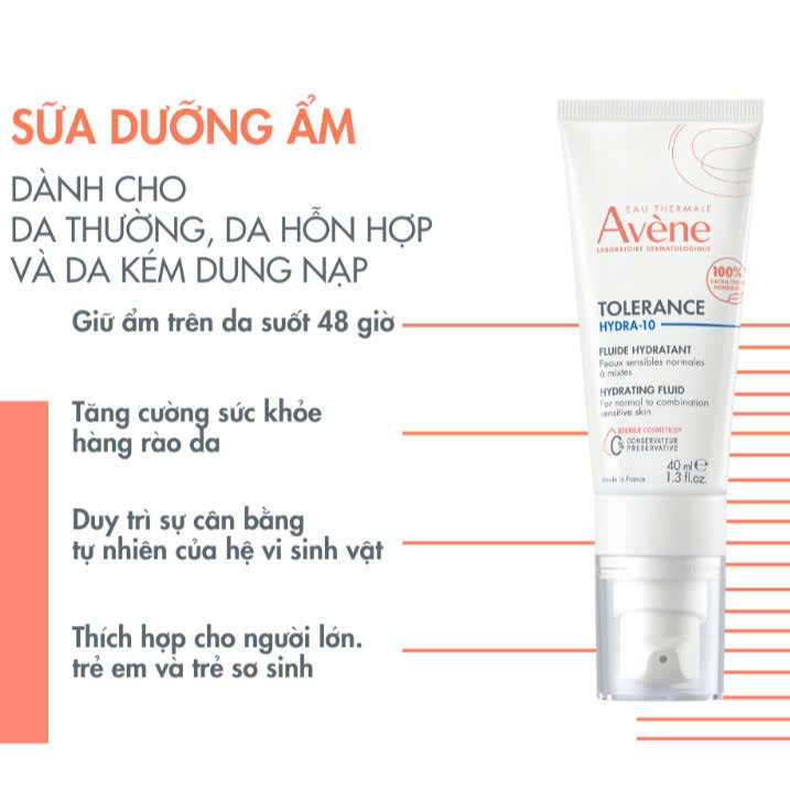 Sữa Dưỡng Ẩm Avène Tăng Cường Sức Khỏe Hàng Rào Da Tolerance Hydra-10 40ml