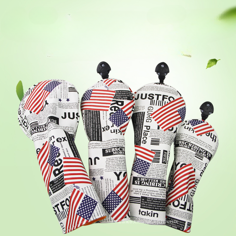 1 Bộ USA Cờ Anh Golf Headcovers, Golf Vintage Retro Yêu Nước Fairway Đầu Gỗ Bao Phù Hợp Với 1,3,5,UT Fairway Gỗ Câu Lạc Bộ Color: 4