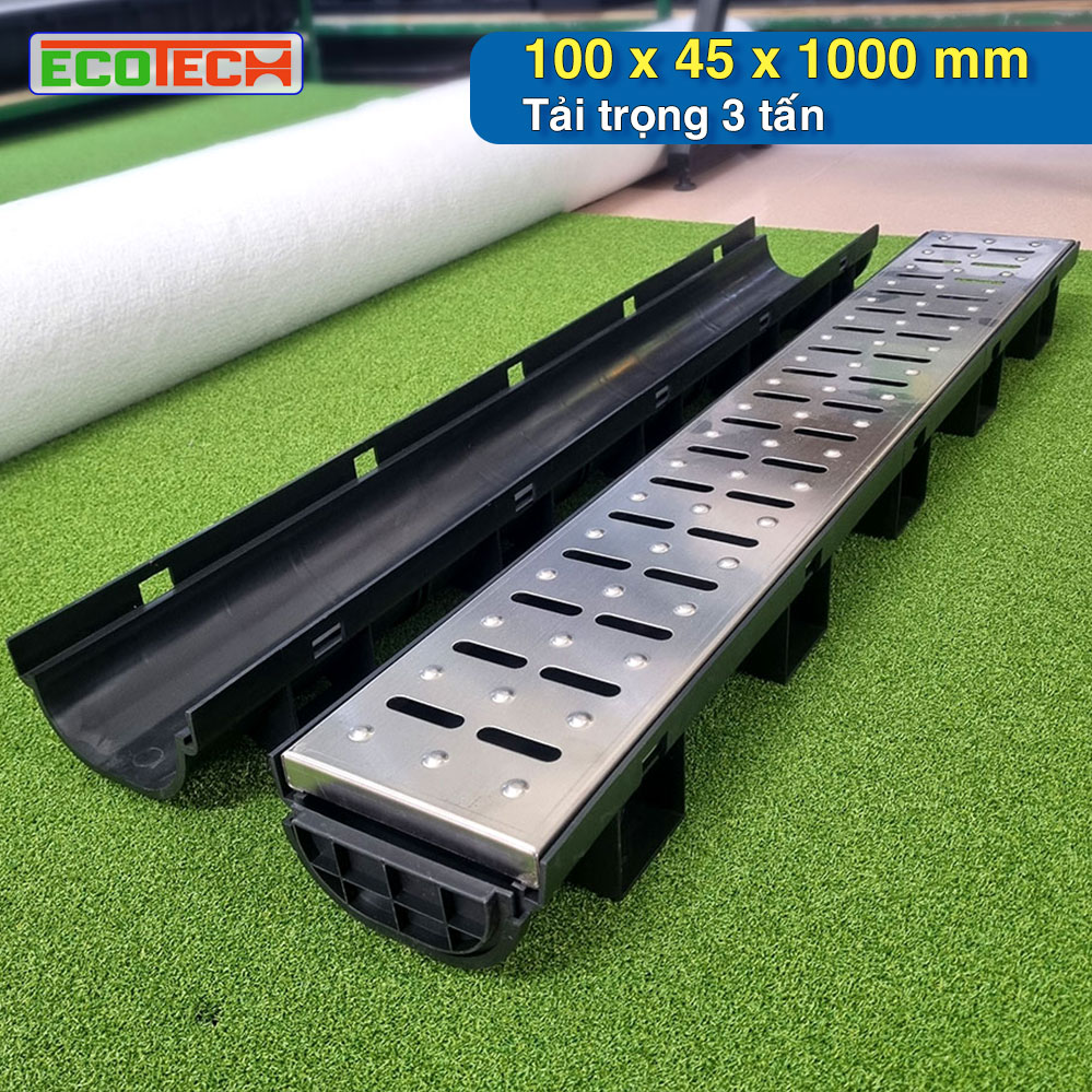 CỐNG THOÁT NƯỚC LẮP GHÉP ECO-Drain ID 100x45x1000 100x100x1000 100x150x1000 - Nắp Inox 201. Hiệu suất thoát nước cao - Thẩm mỹ - Dễ lắp đặt - Tiết kiệm chi phí thi công