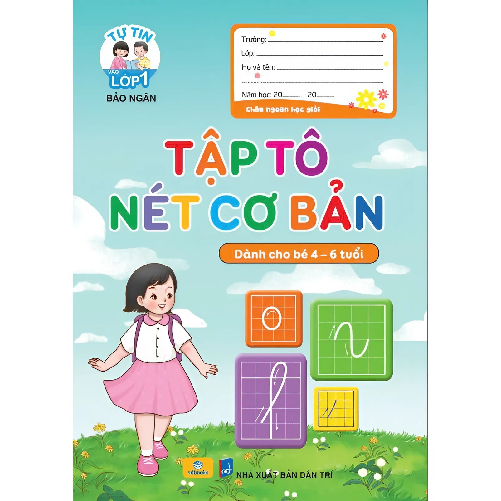 Sách - Combo 5 Cuốn Tập tô chữ, Tô chữ hoa,tập tô nét cơ bản, tập tô số (chuẩn bị cho bé vào lớp 1) - ndbooks