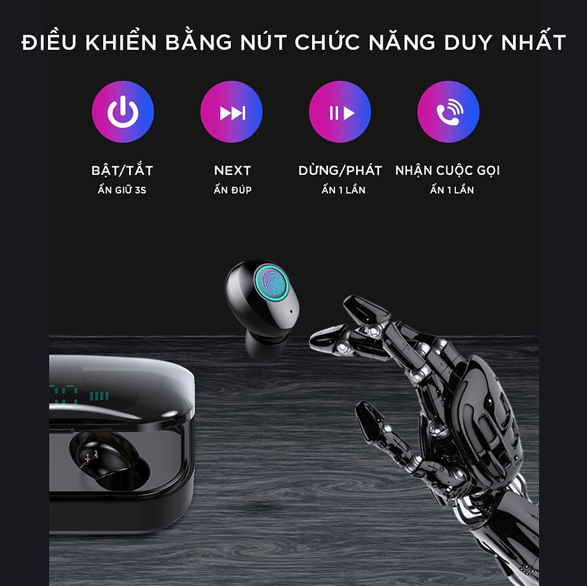 Tai Nghe Bluetooth ANNCOE Tezos M7 Chất Lượng Cao - Chống Nước IPX7 - Nghe 90h - Tích Hợp Micro - Tự Động Kết Nối - Tương Thích Cao Cho Tất Cả Điện Thoại - Hàng Chính Hãng