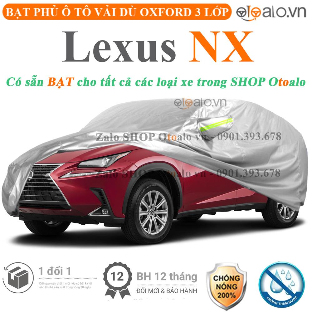 Bạt che phủ xe ô tô Lexus NX 300 vải dù 3 lớp CAO CẤP BPXOT - OTOALO