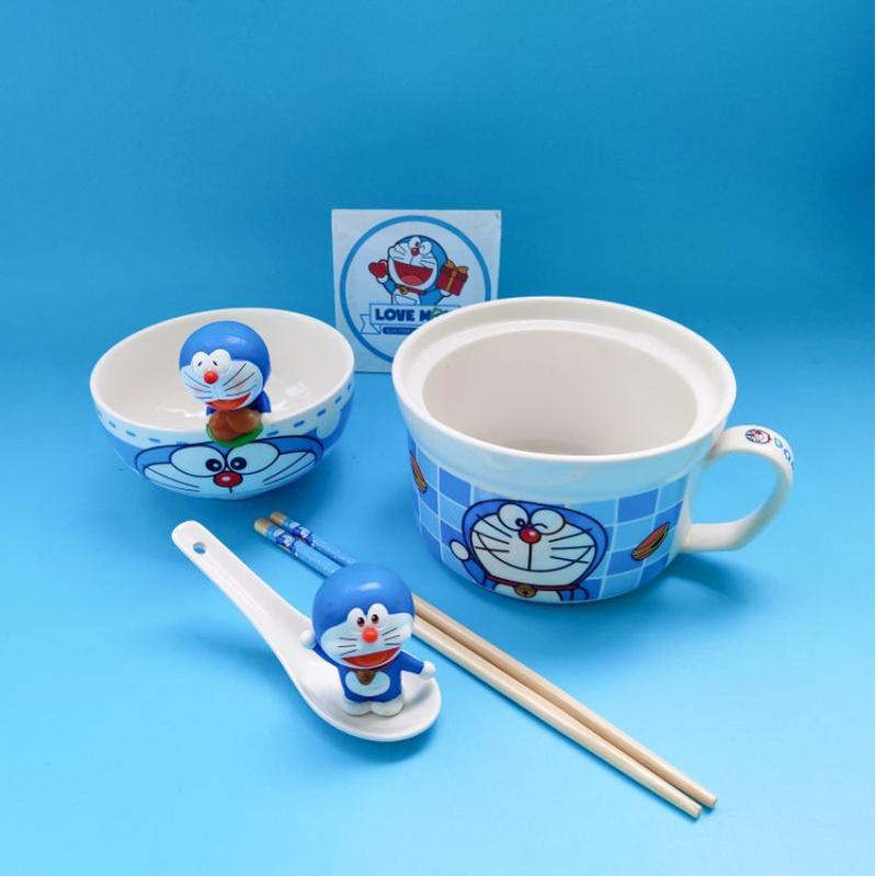 BỘ TÔ ĂN MÌ GÓI (KHÔNG GỒM MÔ HÌNH TRANG TRÍ) 2 TRONG 1, HOẠT HÌNH DORAEMON DỄ THƯƠNG