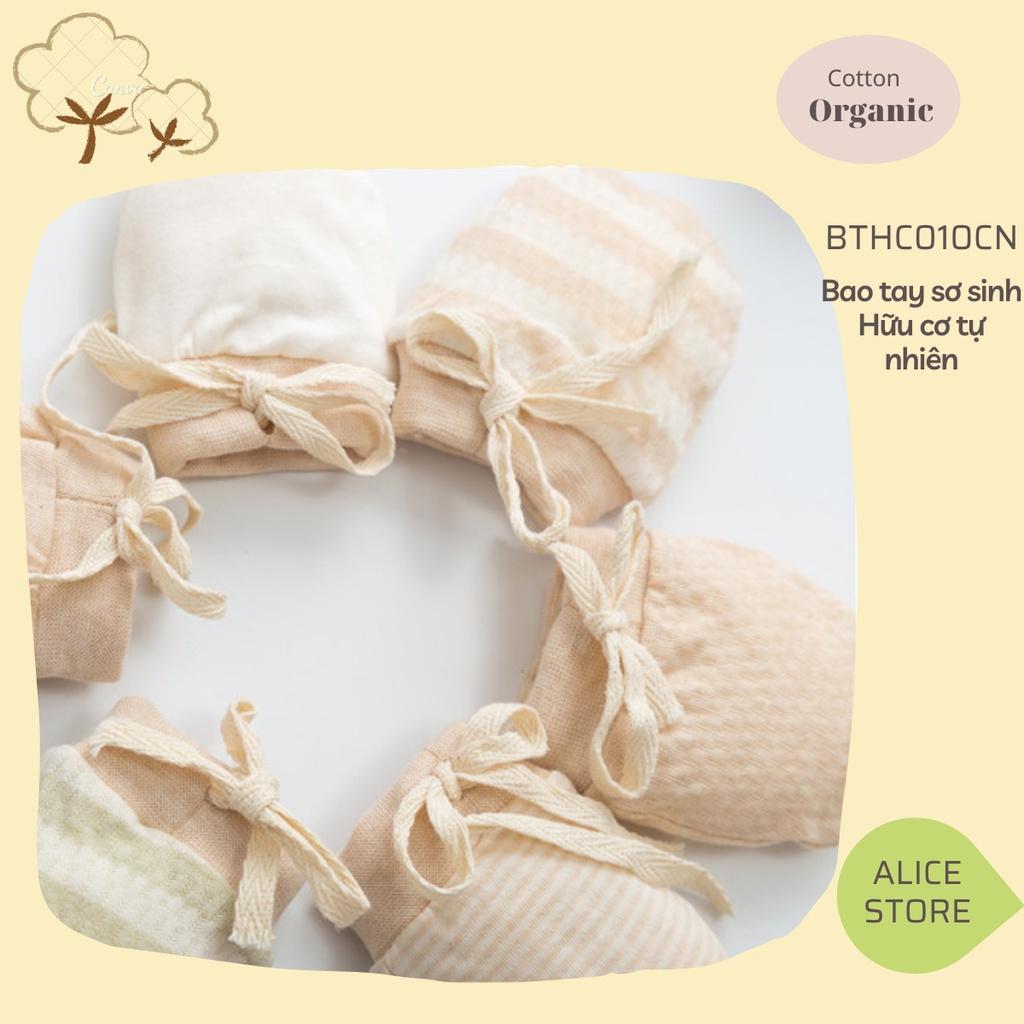 Bao tay sơ sinh COTTON HỮU CƠ TỰ NHIÊN không chất tẩy nhuộm , Găng Tay BaoBao Chống Xước Mặt Trẻ Em